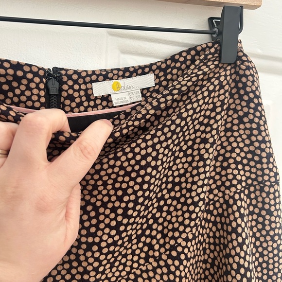 Boden • Virginia Swishy Skirt Lightweight Printed Sz 8 Fully Lined Neutral - Picture 4 of 11